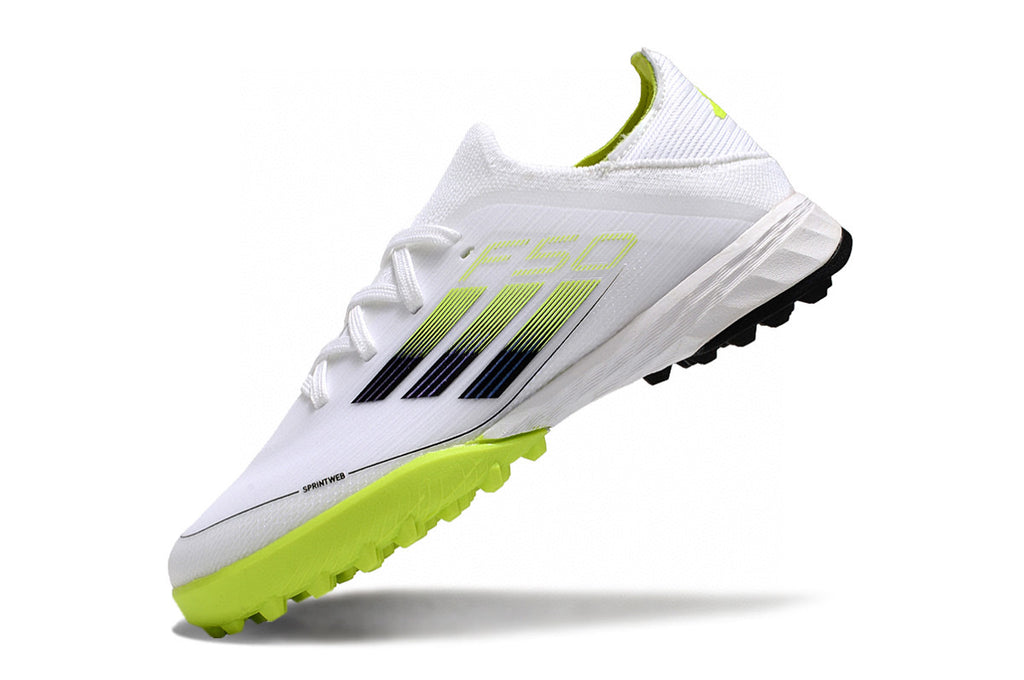 Adidas F50 knitted waterproof football shoes" white. green"