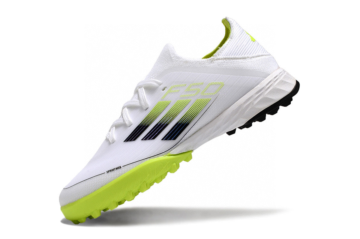 Adidas F50 knitted waterproof football shoes" white. green"