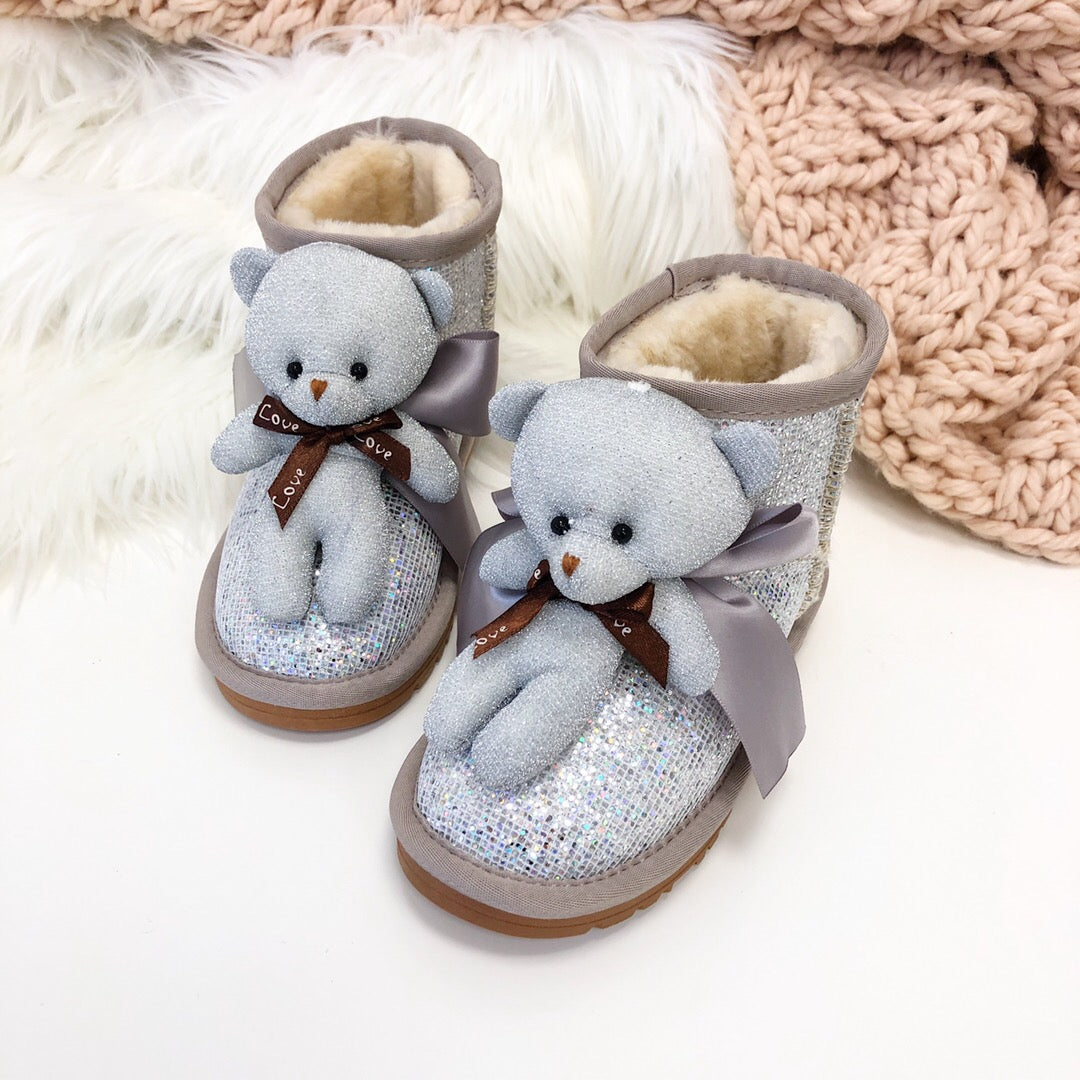 UGG Bear Snow Boots"silver"