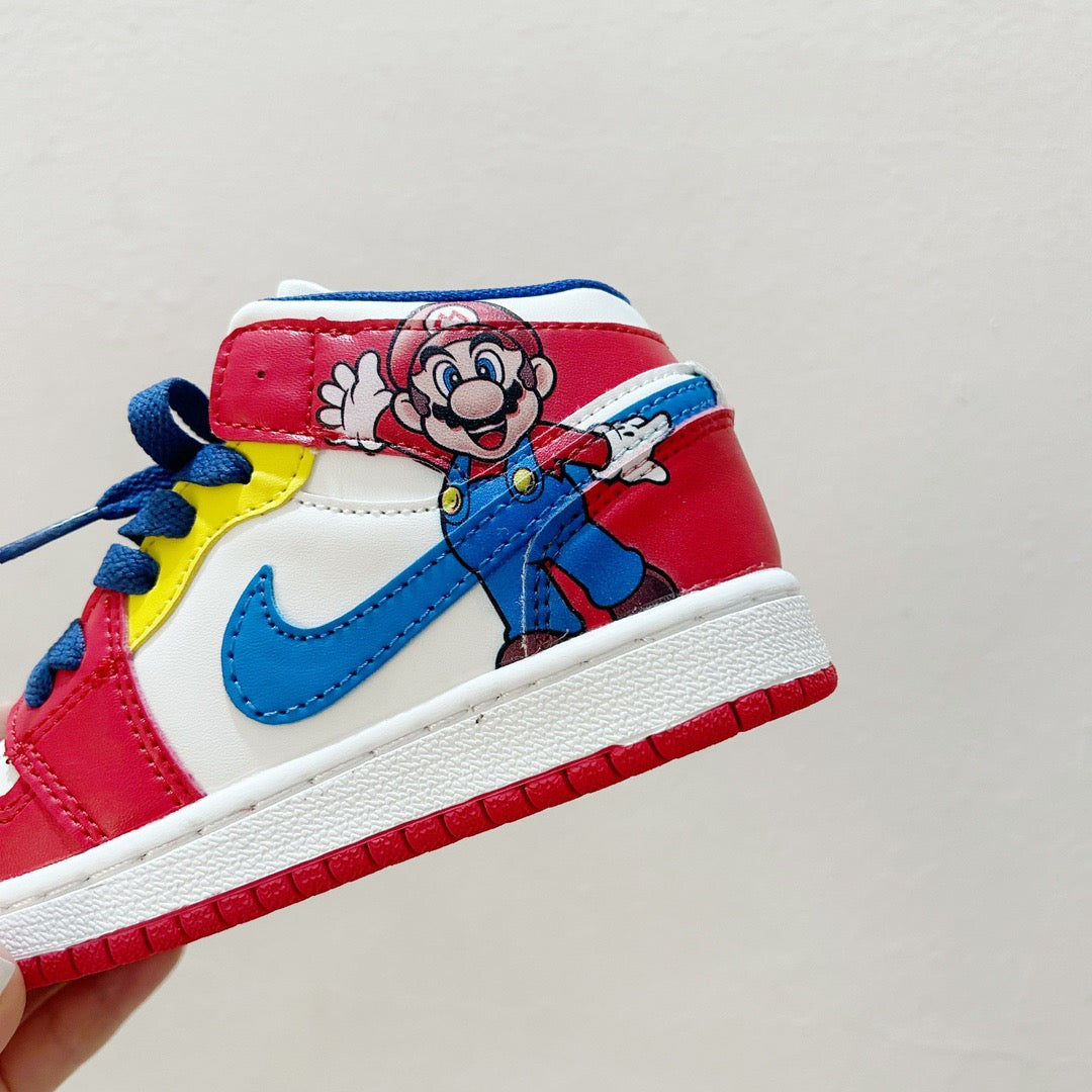 AJ1 Super Mario joint" red, white, yellow, blue"