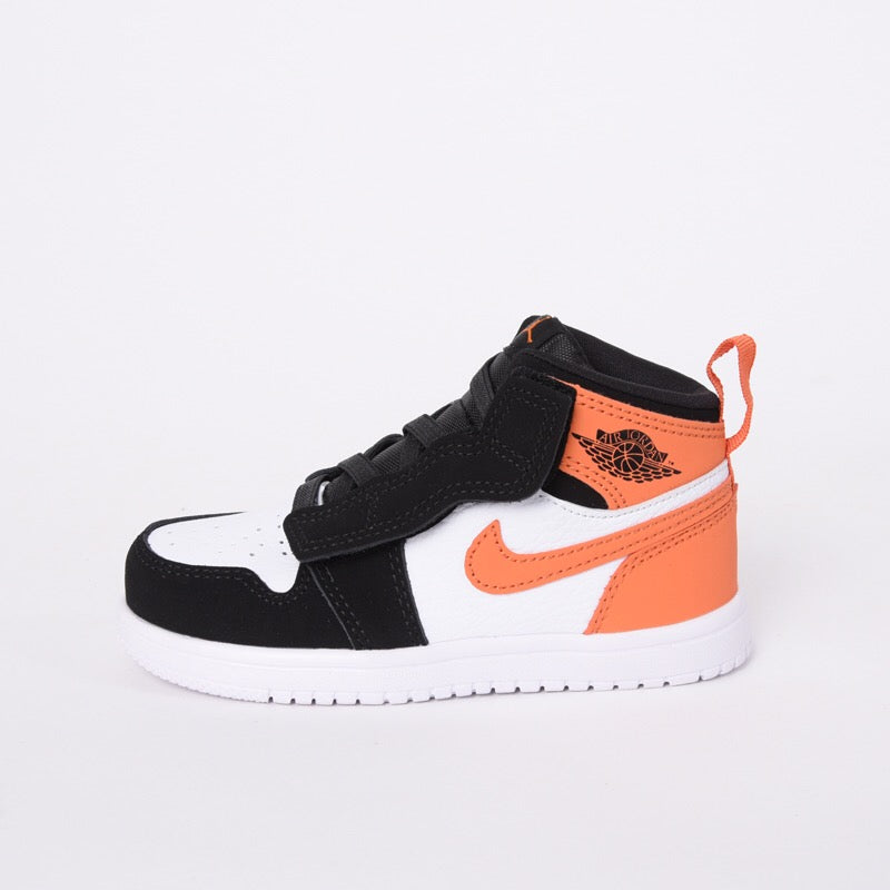 Jordan high top elastic band" white, black, orange"