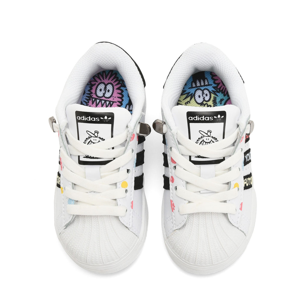 Adidas shell toe lace-up sneakers " white, black"