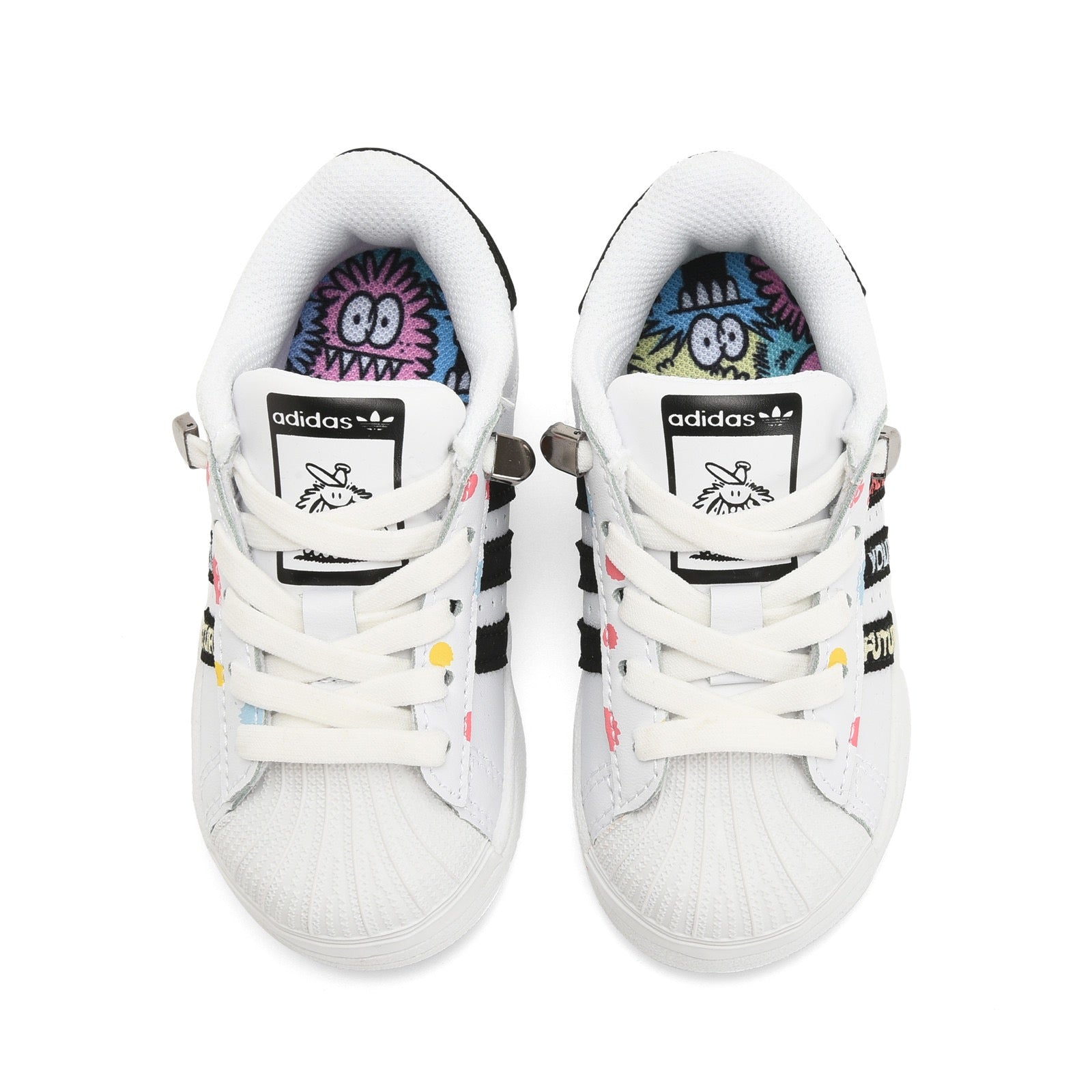 Adidas shell toe lace-up sneakers " white, black"
