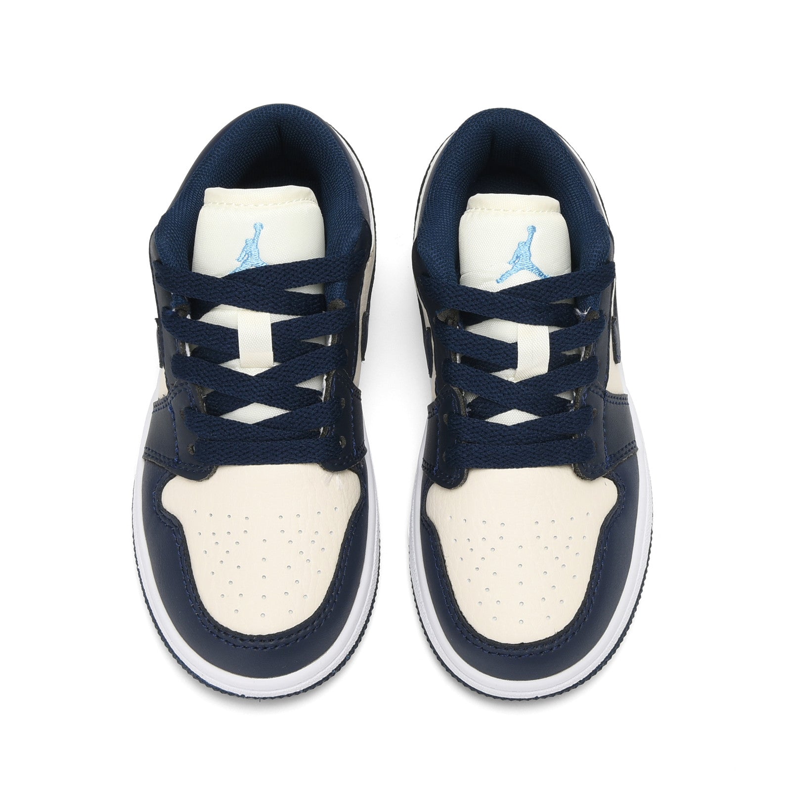 Qiaoyi low-top shoelaces" Navy, cream"