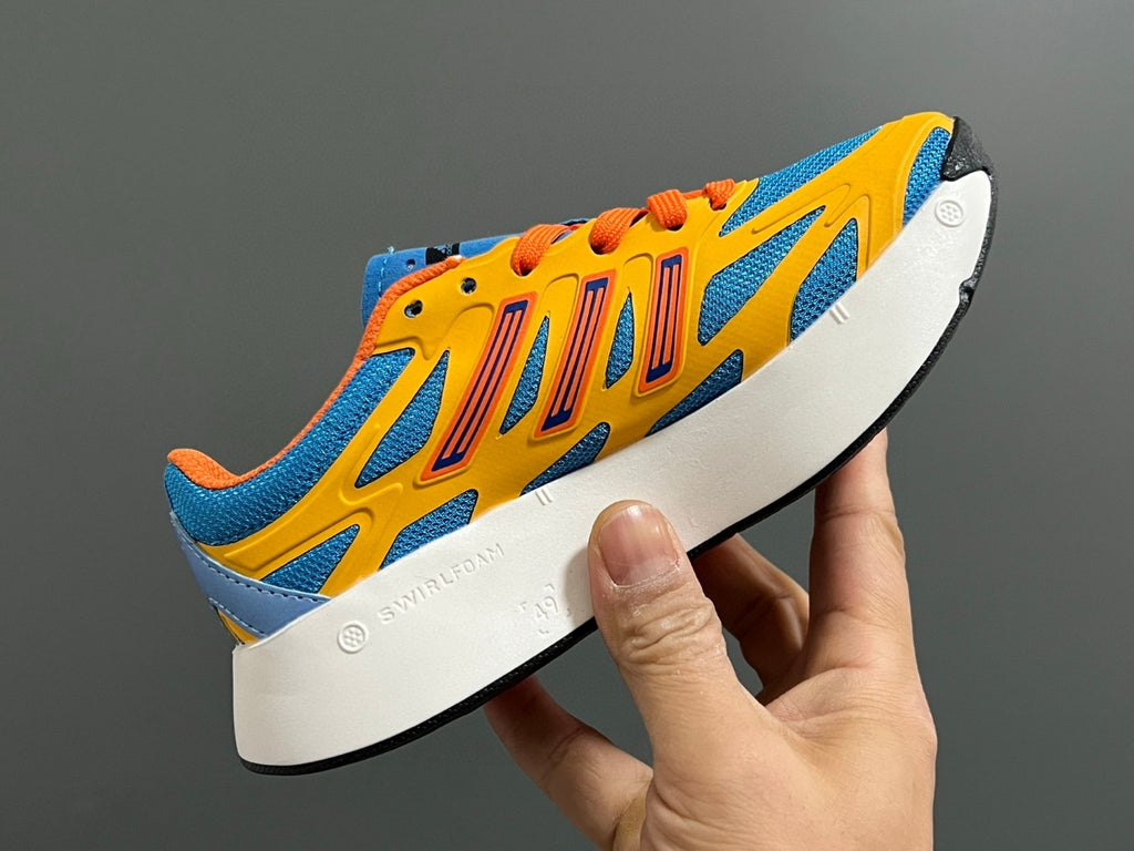 A's new children's shoelace buckle swing sports shoes" Orange, blue"