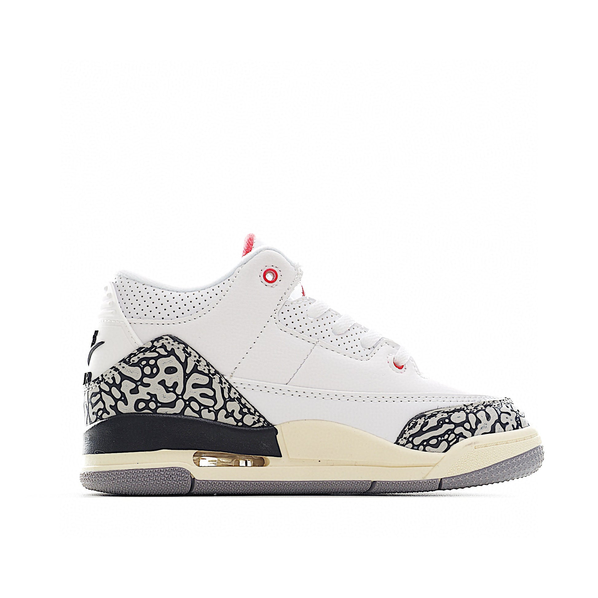 Joe 3 air cushion bottom children's shoes" white, black, cream"