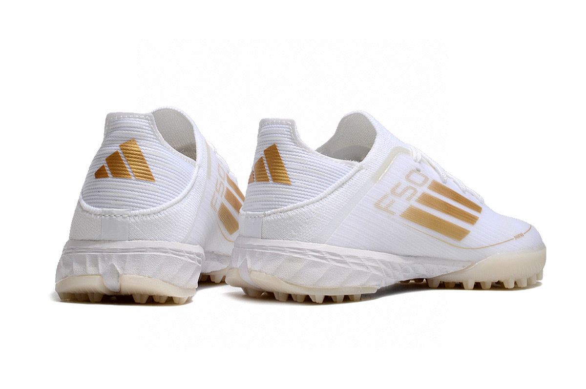 Adidas F50 knitted waterproof football shoes" white"