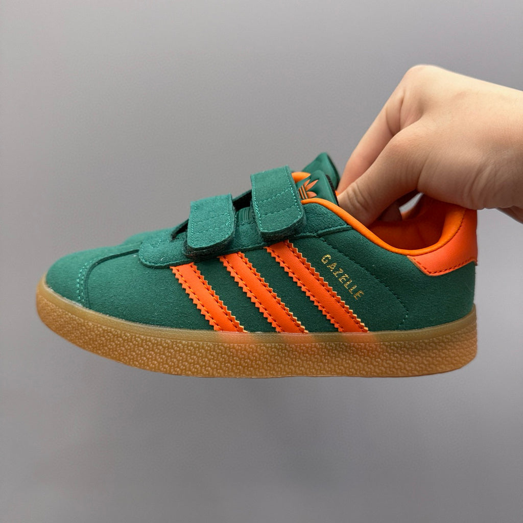 Adidas Dexter double buckle sneakers" dark green with orange"