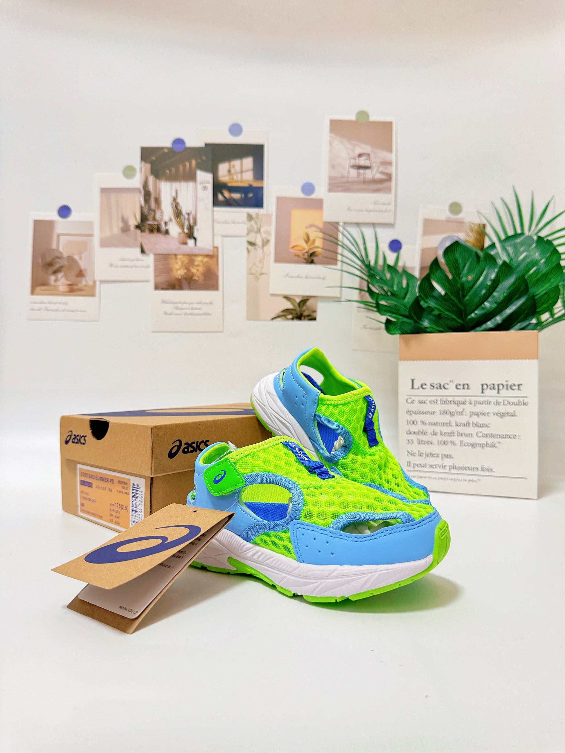 YSS new Velcro sandals "lime green, blue"