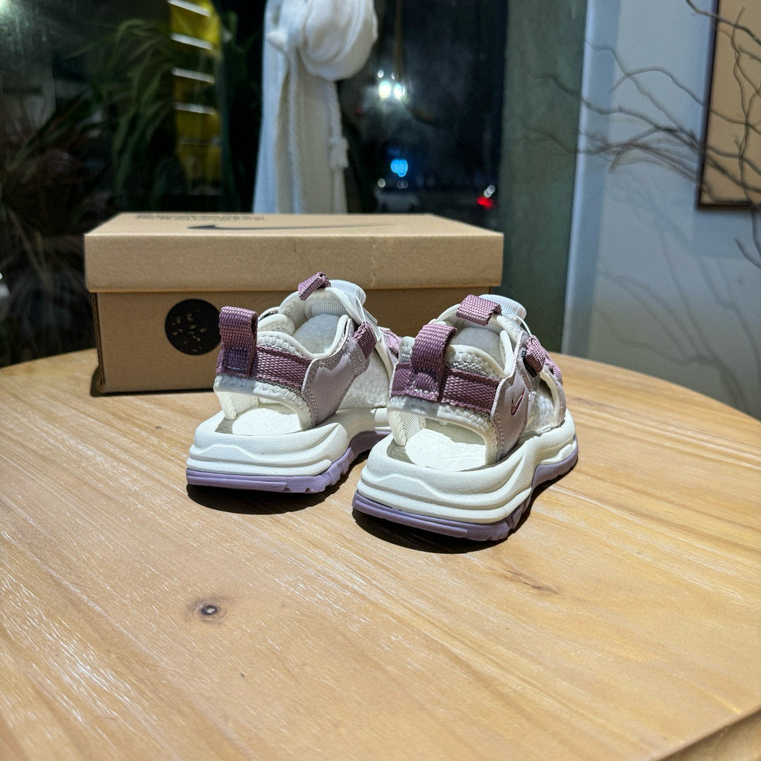 Nike closed toe rotating button sandals" Light Purple"