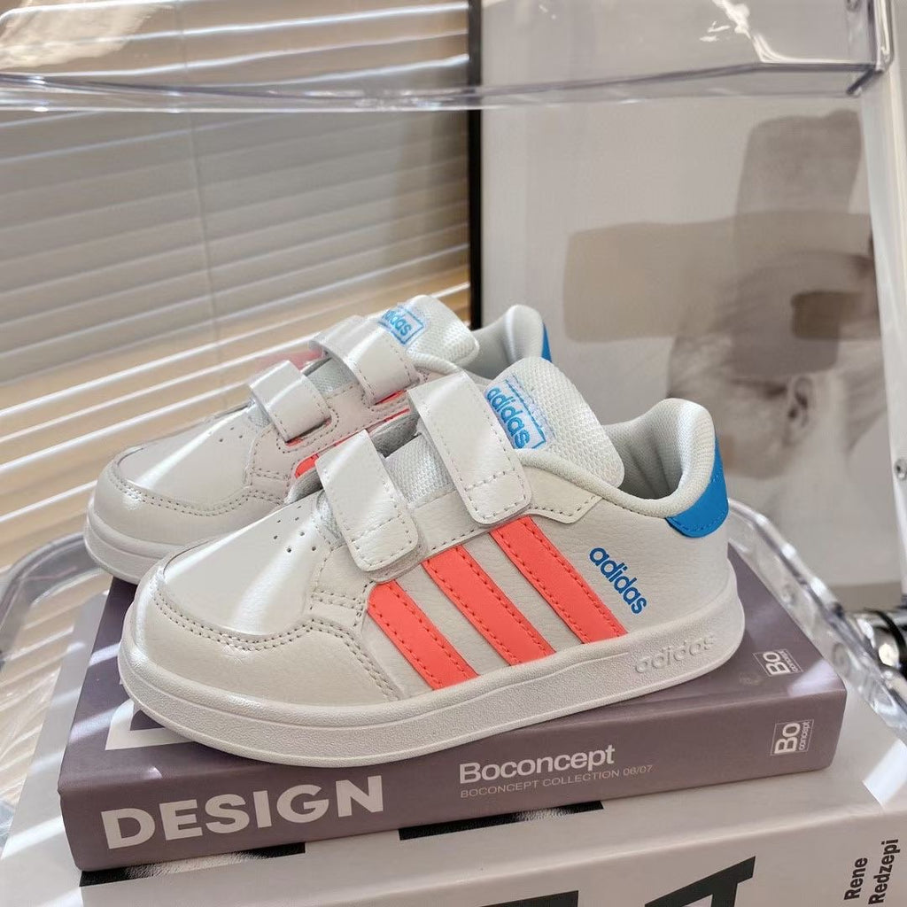 Adidas co-branded Velcro children's shoes" white, pink"