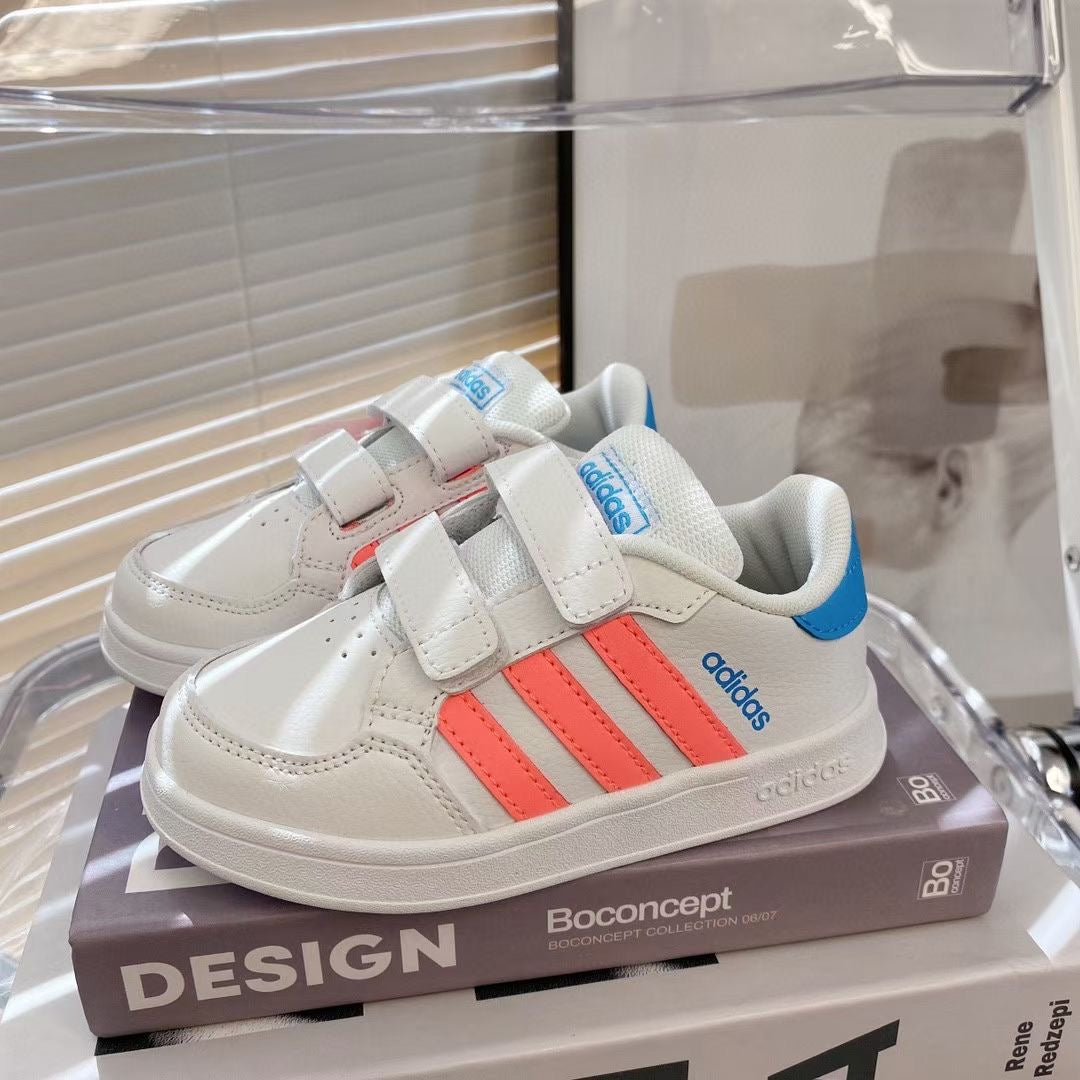 Adidas co-branded Velcro children's shoes" white, pink"