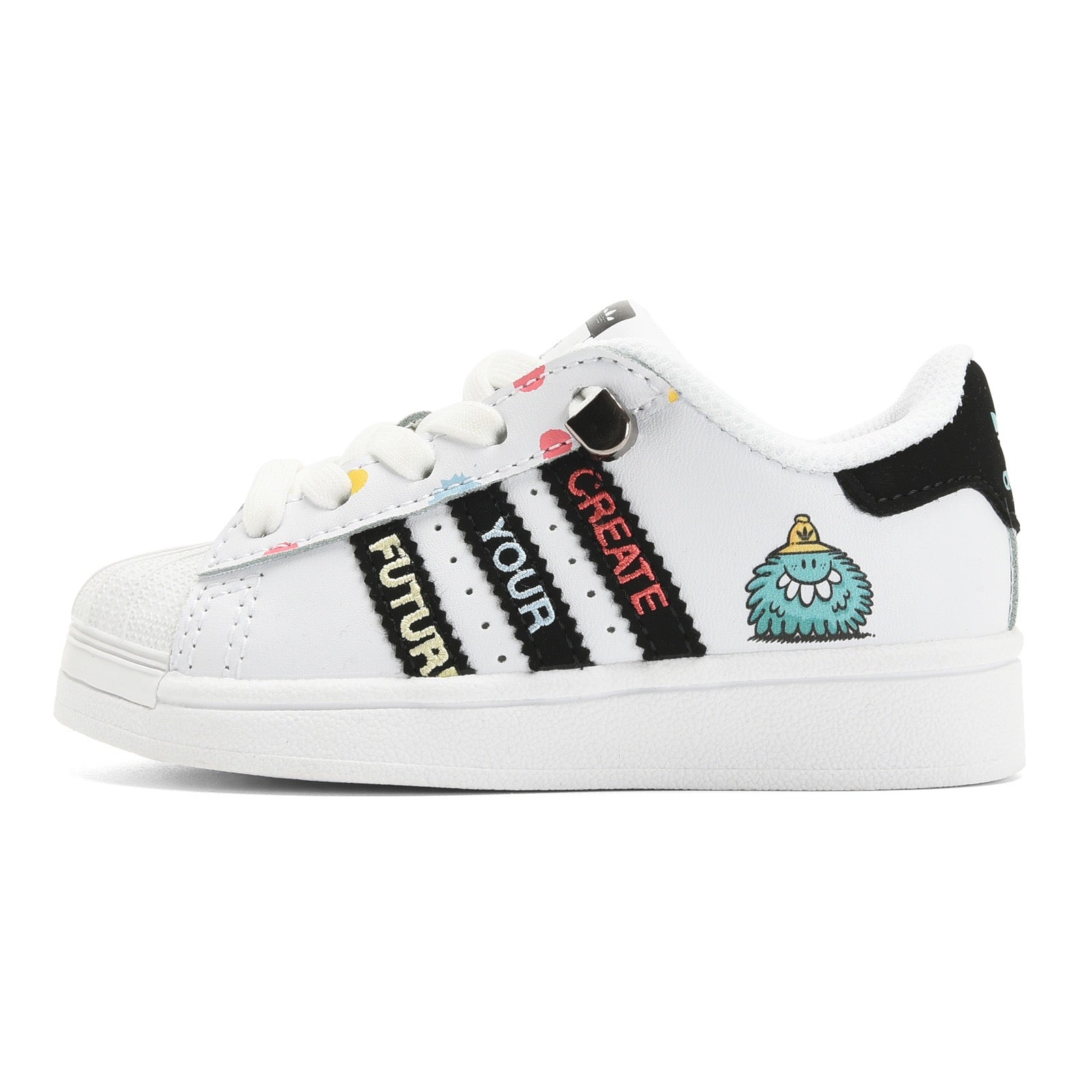Adidas shell toe lace-up sneakers " white, black"