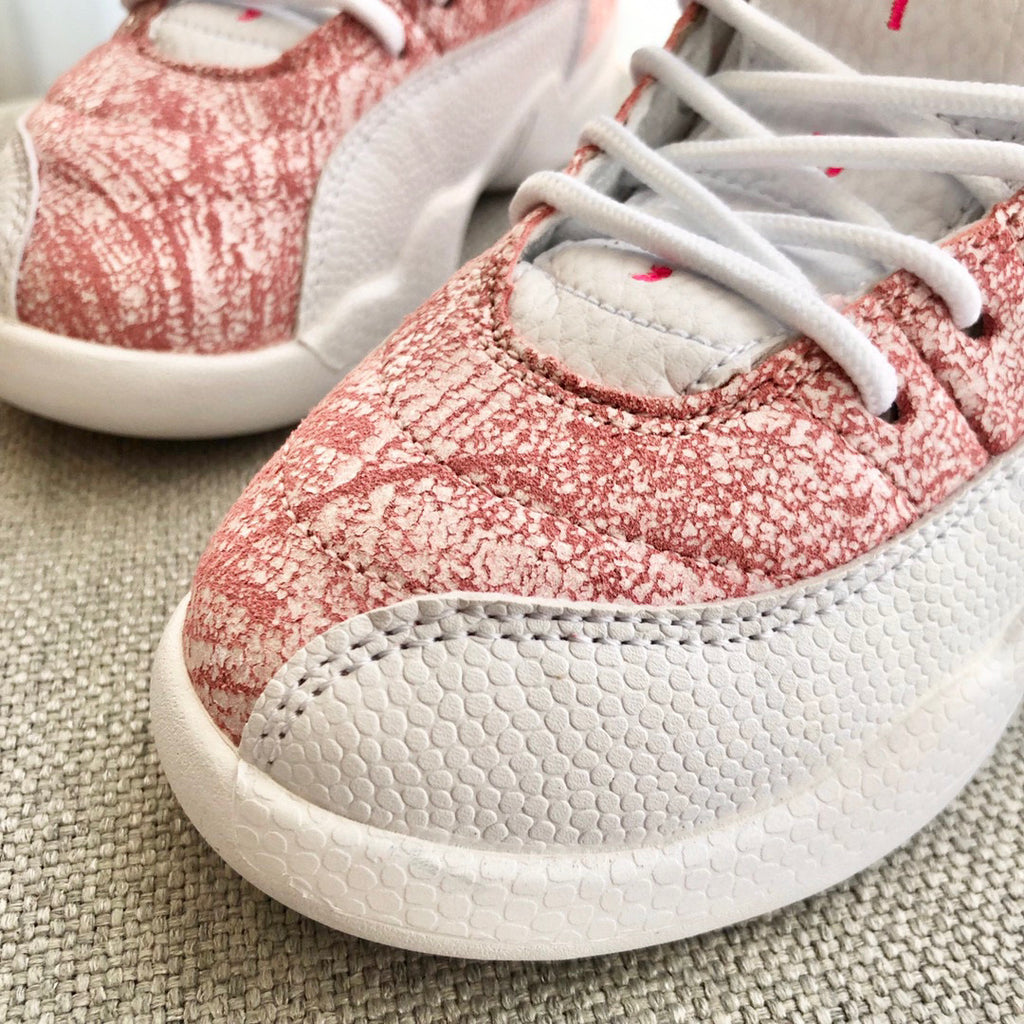 Joe 12 high quality children's shoe" white and a vibrant pink"