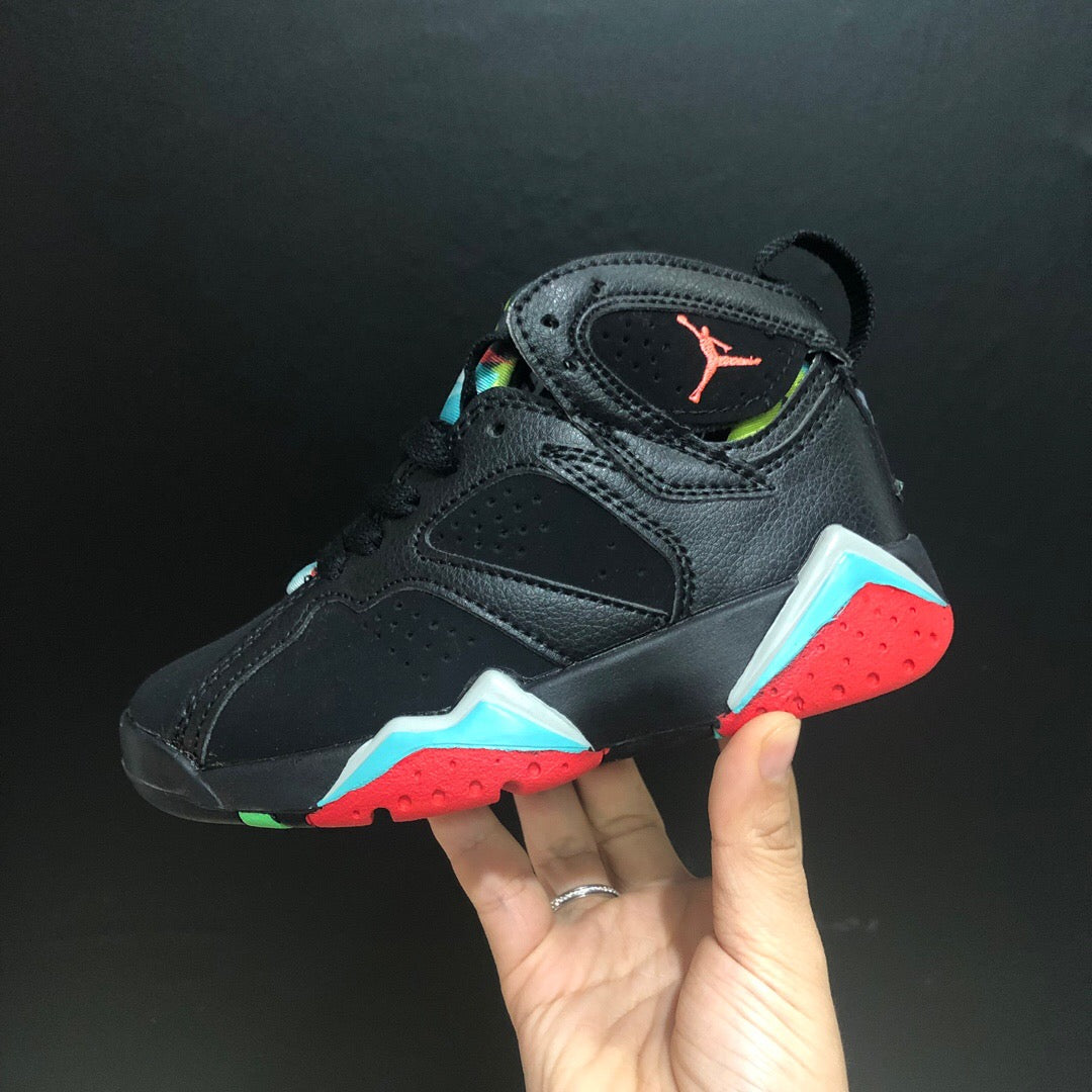 Jordan 7" black, orange, blue"