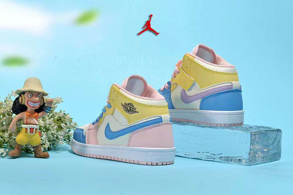 Jordan cartoon doll version children's shoes" pink, yellow"
