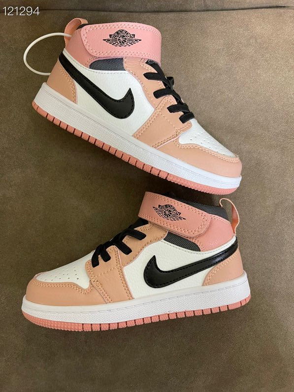 Joe's high-top Velcro children's shoes" white, and peach"