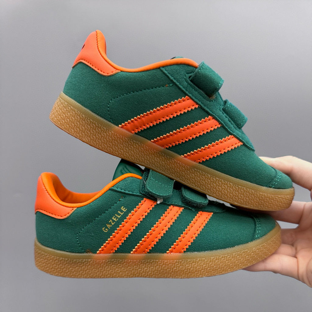 Adidas Dexter double buckle sneakers" dark green with orange"
