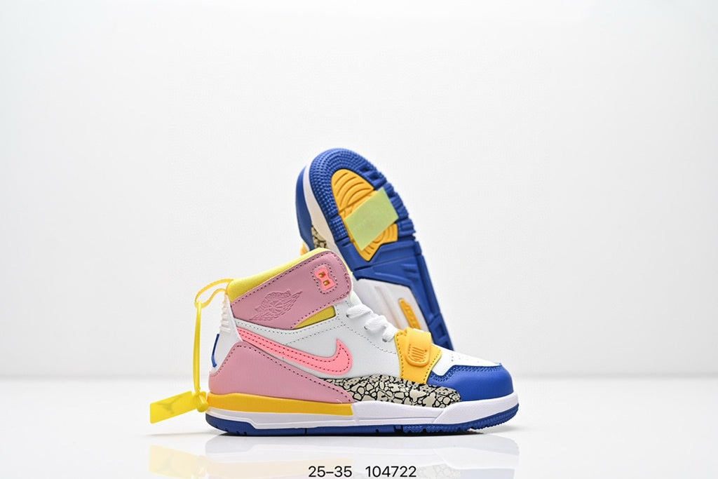 Jordan 312 children's shoes" White with Blue, & Pink"
