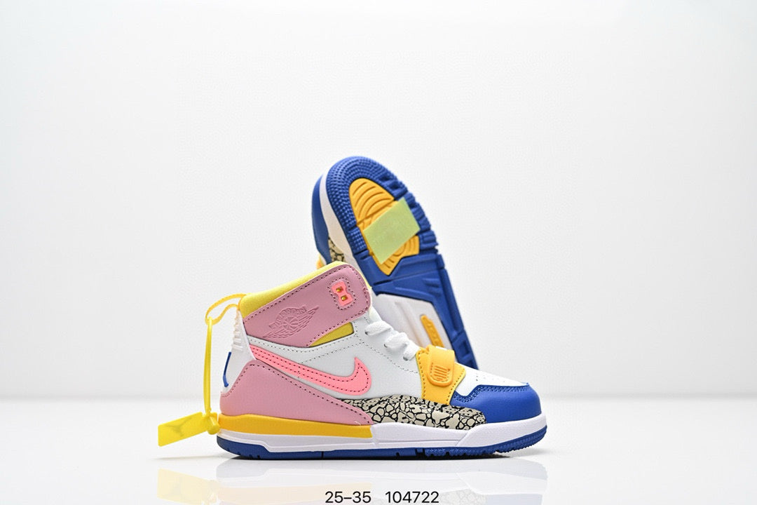 Jordan 312 children's shoes" White with Blue, & Pink"