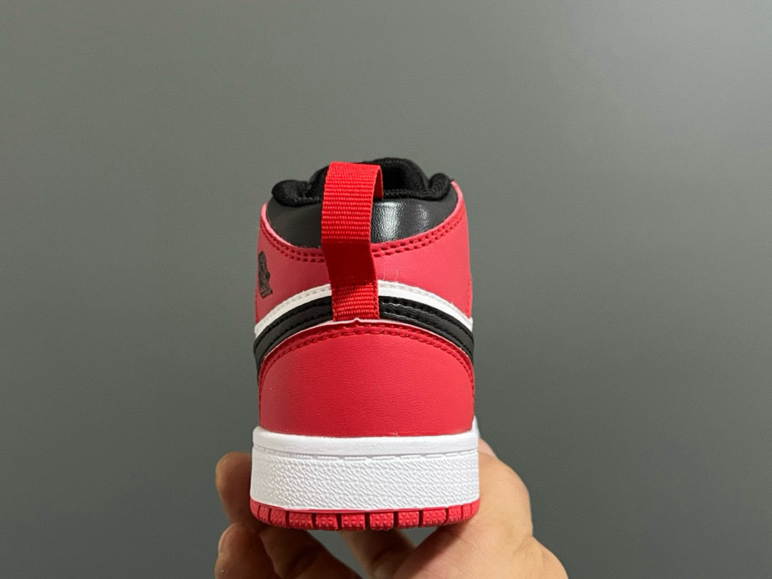 Joe 1 Zhongbang lock children's sports shoes" white, black, red"