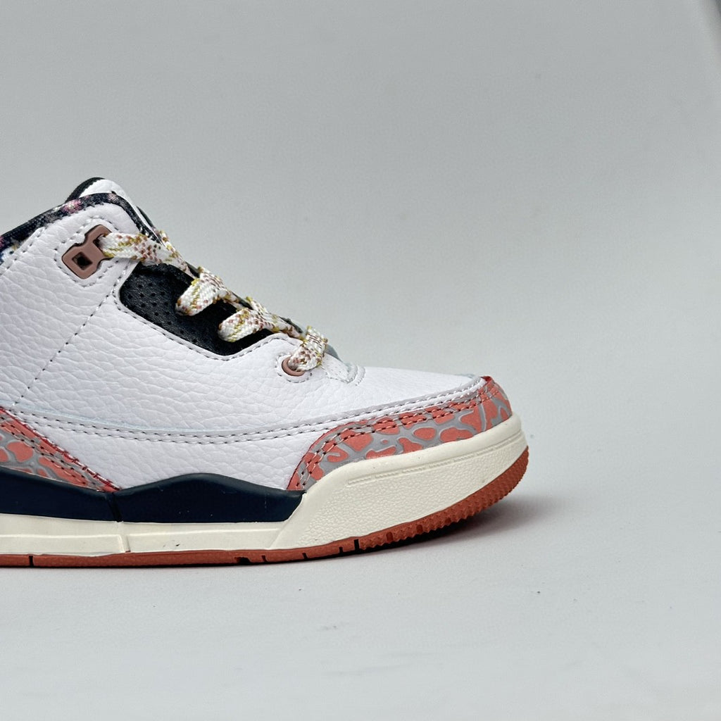 Jordan 3 children's shoes" white, gray, pink"