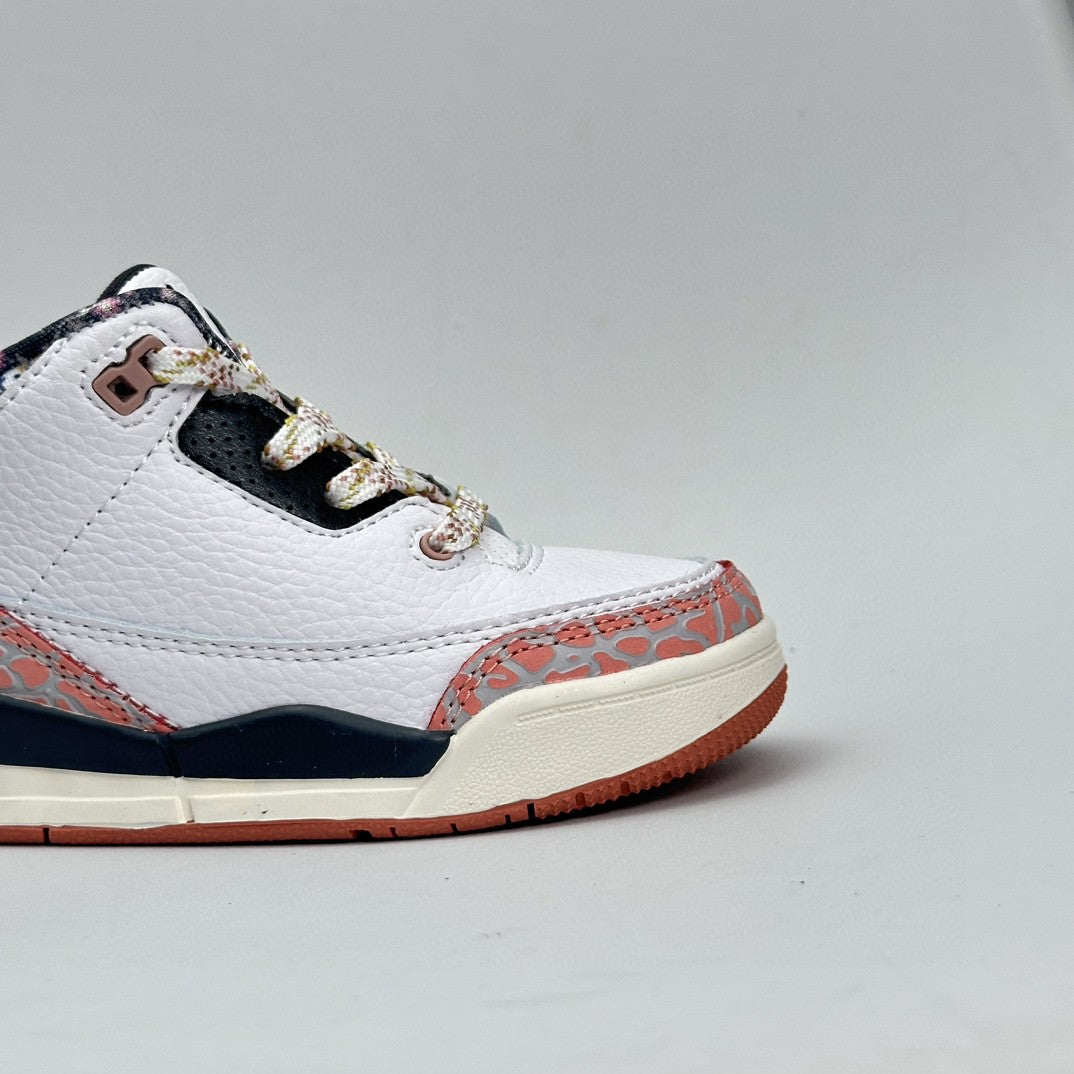 Jordan 3 children's shoes" white, gray, pink"