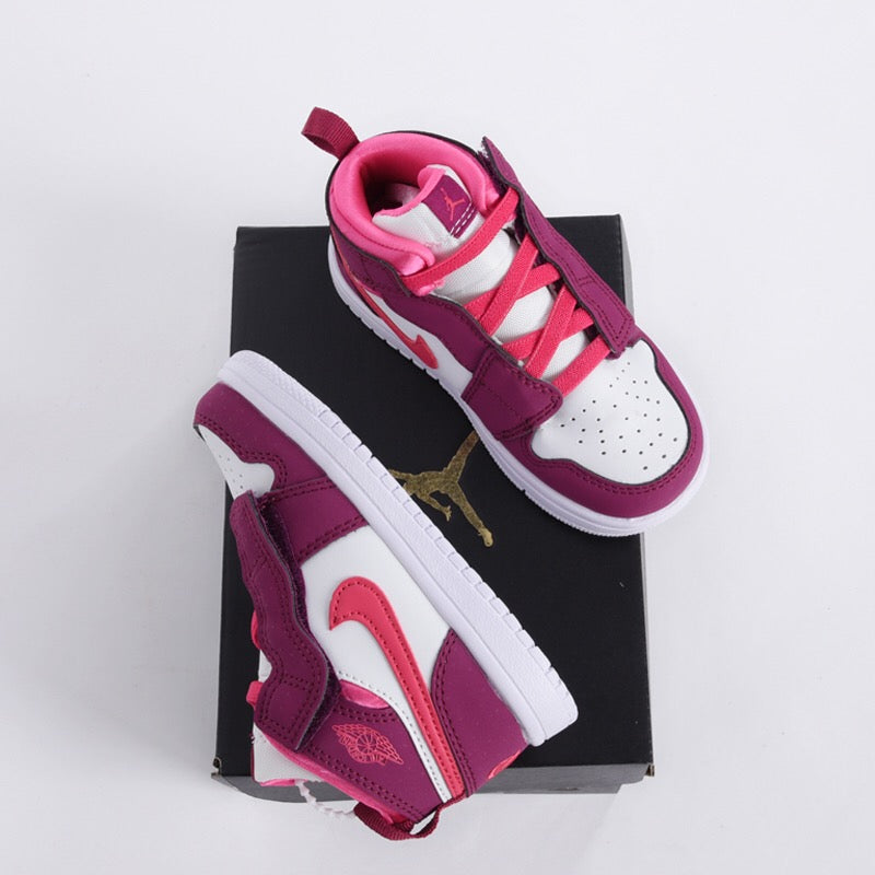 Jordan high top elastic band" white, deep purple"