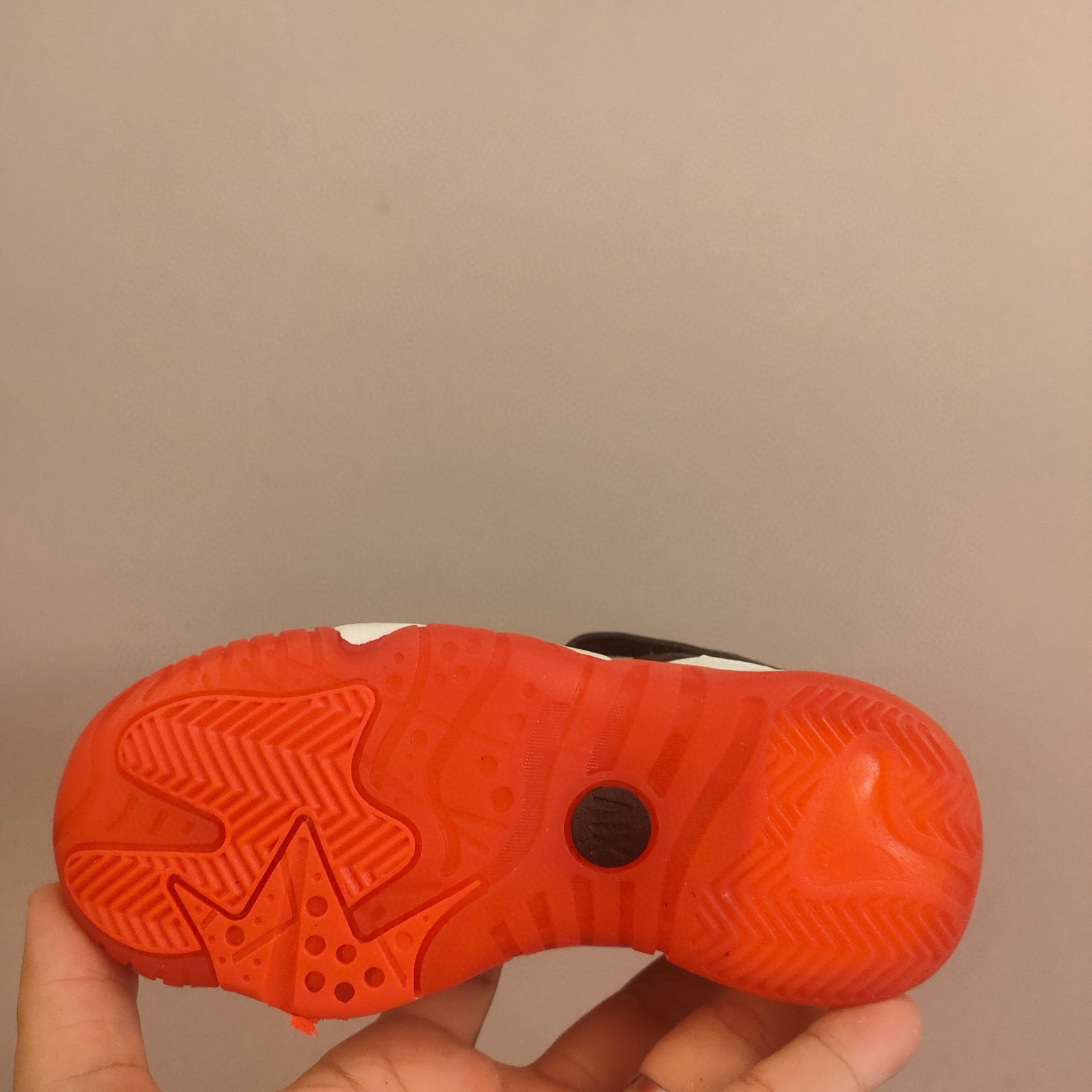 Jordan 612 single buckle children's shoes" white, black, orange"