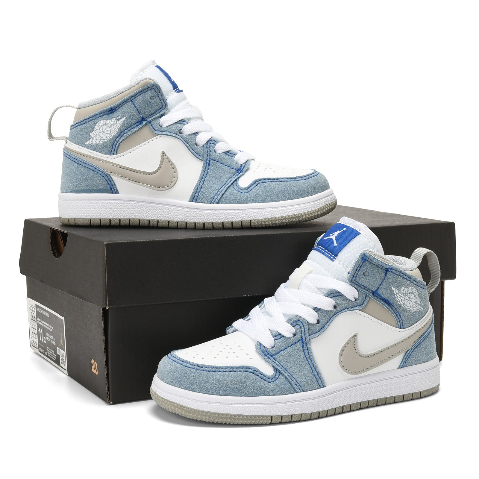 AJ-127" white, sky blue"