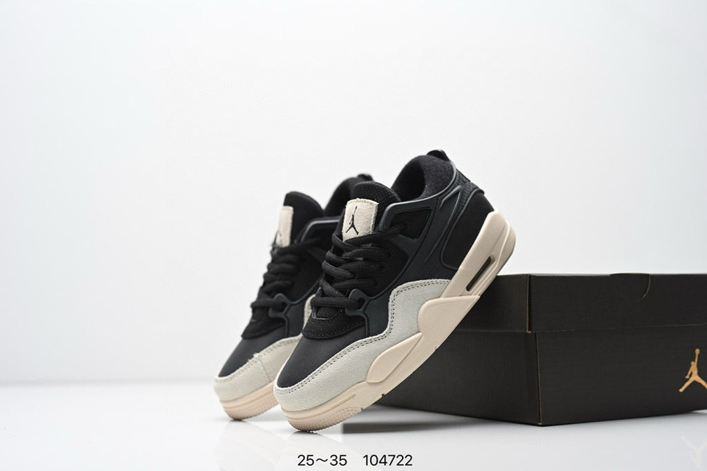 Jordan 4 low-top air cushion basketball shoes" black, gray"