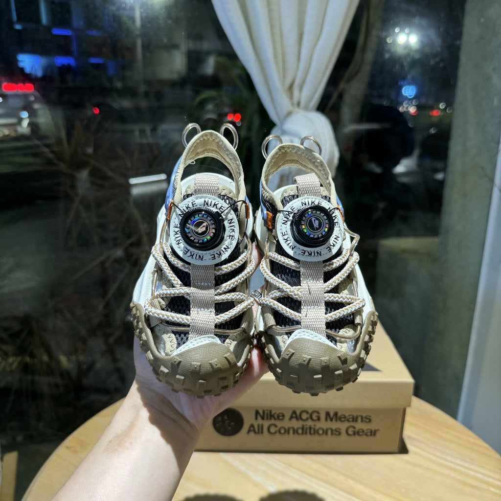 Popular NK hiking shoes and sandals" darker brown, Cream"