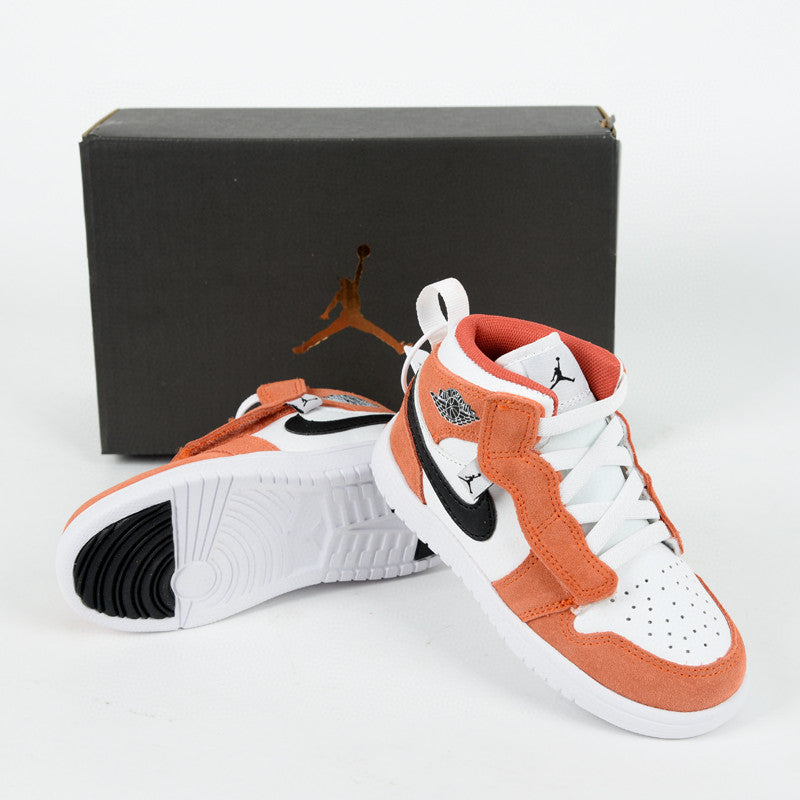 Jordan high top elastic band" orange , white"