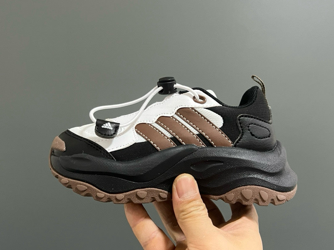 Adidas new elastic buckle children's shoes" white, brown, black"