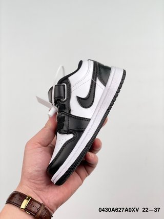 AIR JORDAN 1 low-top Velcro" white, black"