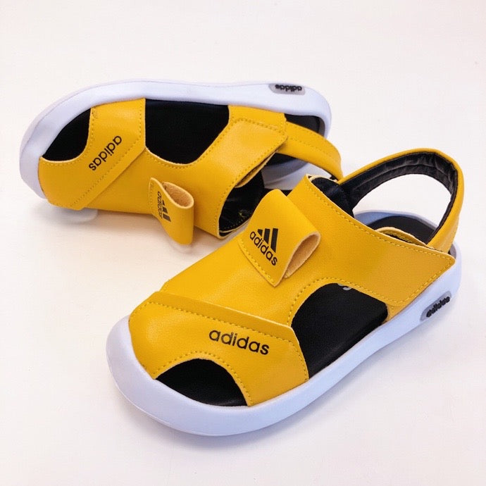 Adidas full leather bread head sandals" yellow"