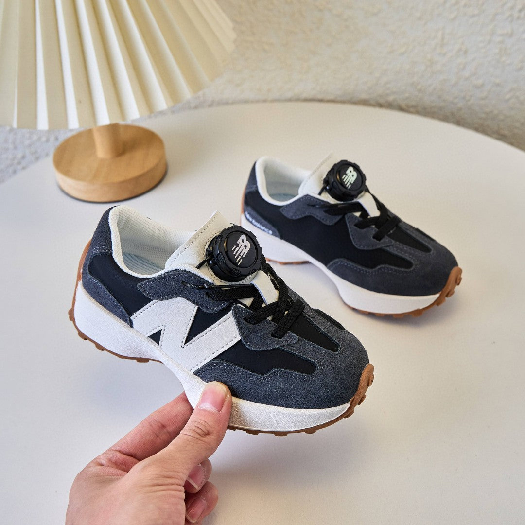 NB327 Rotating Buckle Waffle Gump Children's Shoes" navy"