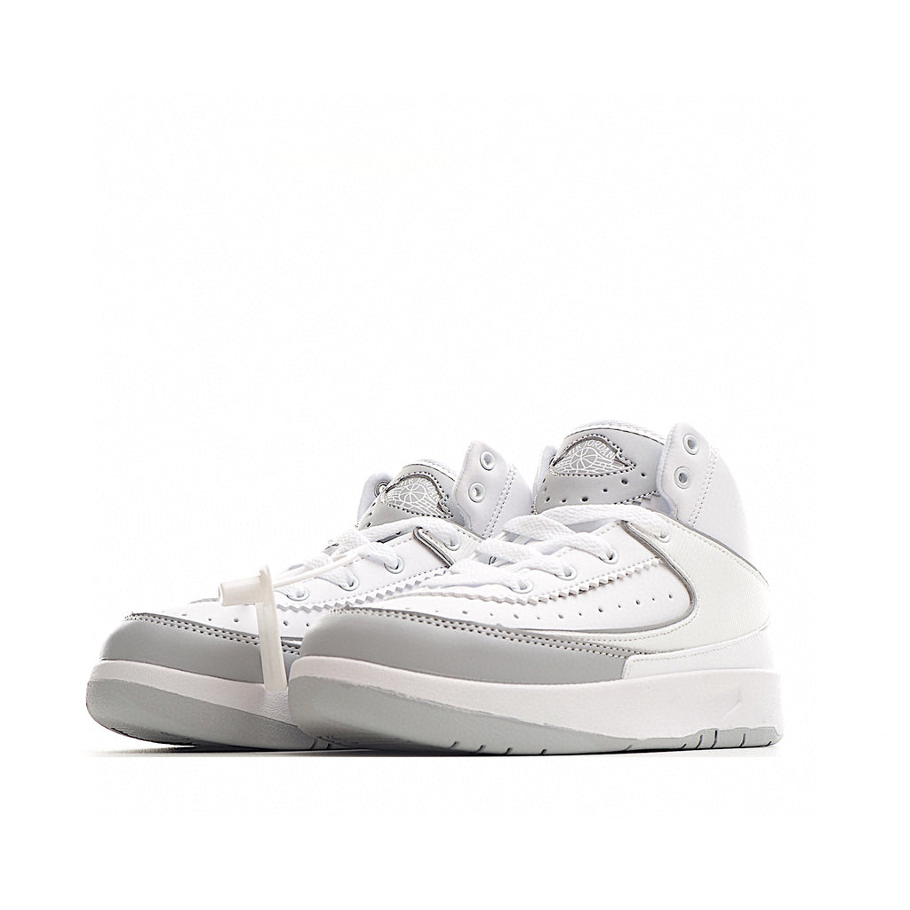 Jordan 2 retro running shoes for kids " white, gray"