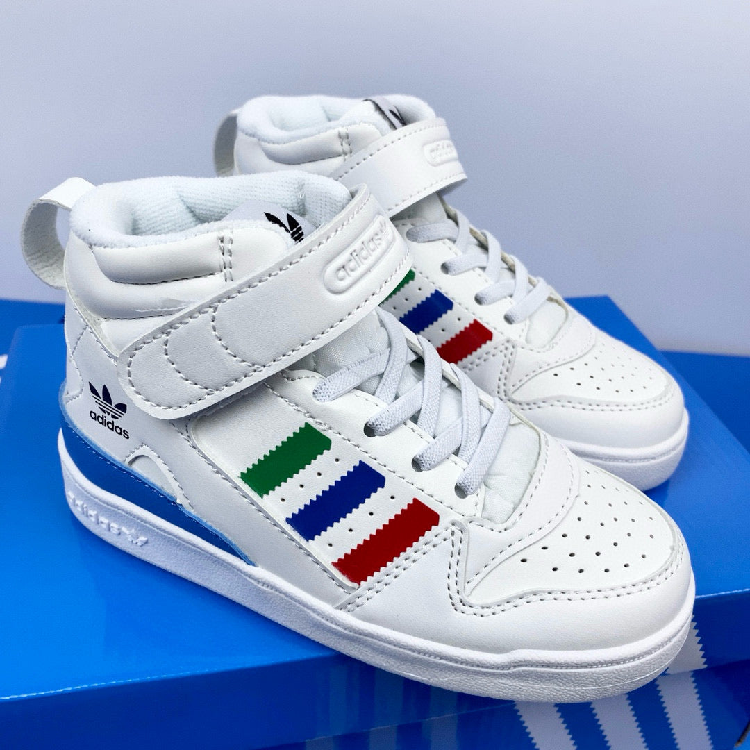 Adidas 84 high-top children's shoes" white"