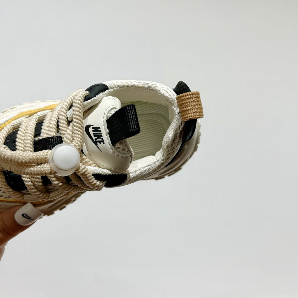NK mesh drawstring children's tire shoes "Cream, Mustard Yellow"