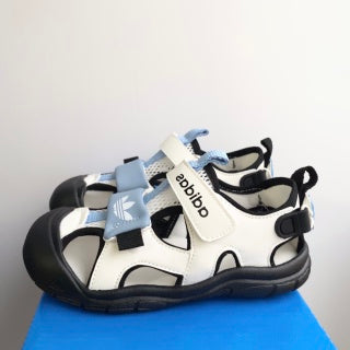 Adidas Velcro Stream Tracing Soft-soled Children's Beach Sandals" white, blue, black"