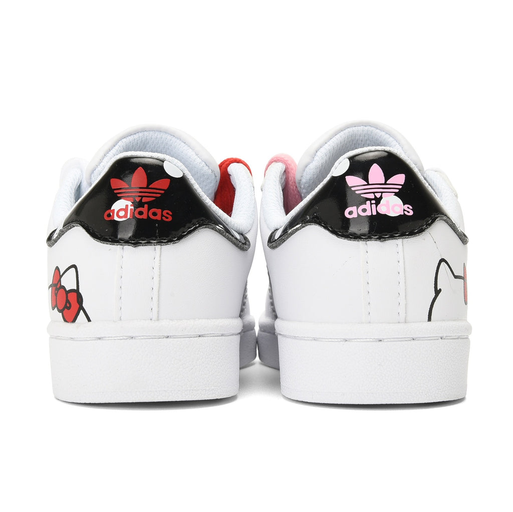 Adidas shell toe lace-up sneakers " white, red"