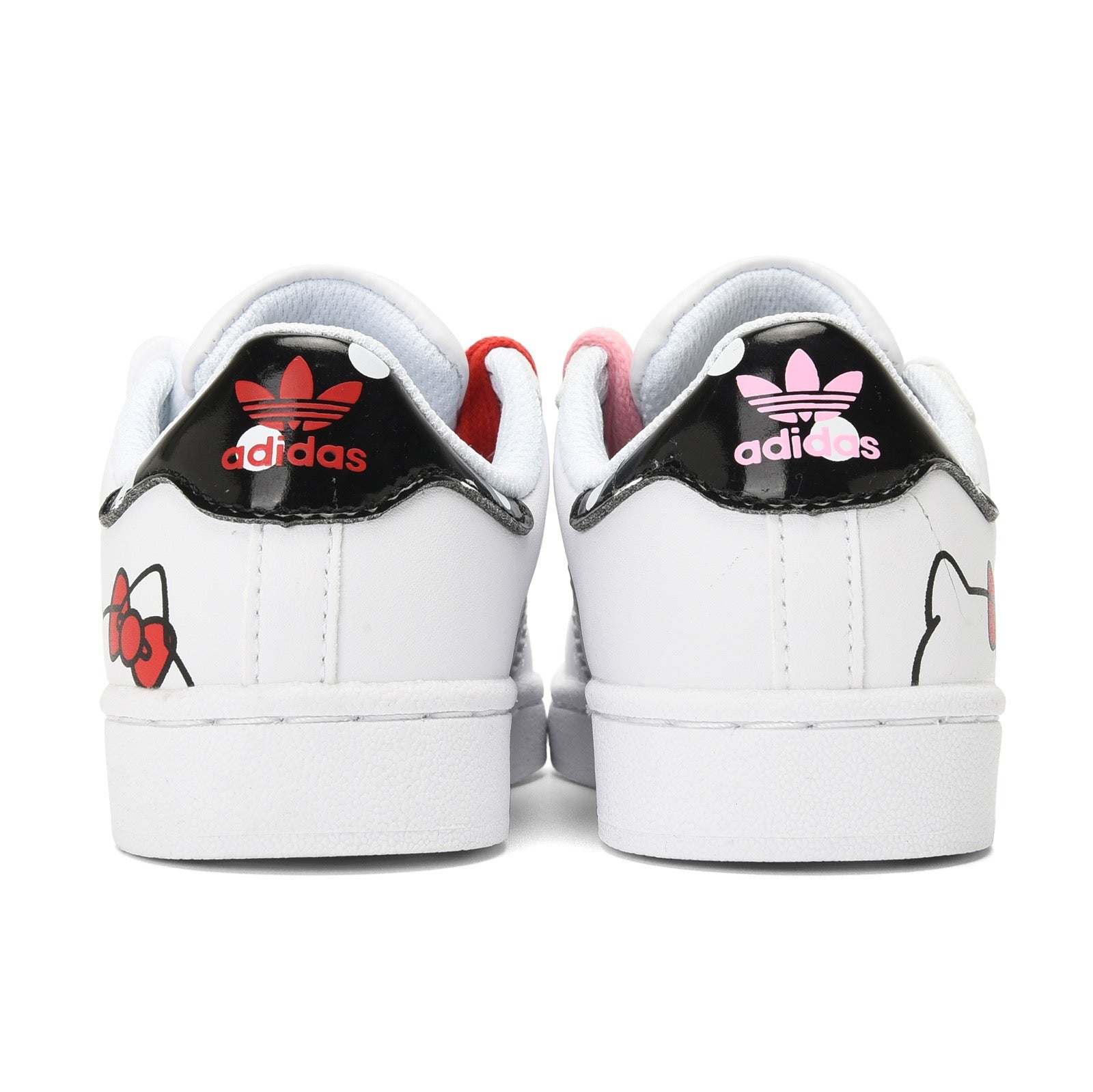 Adidas shell toe lace-up sneakers " white, red"