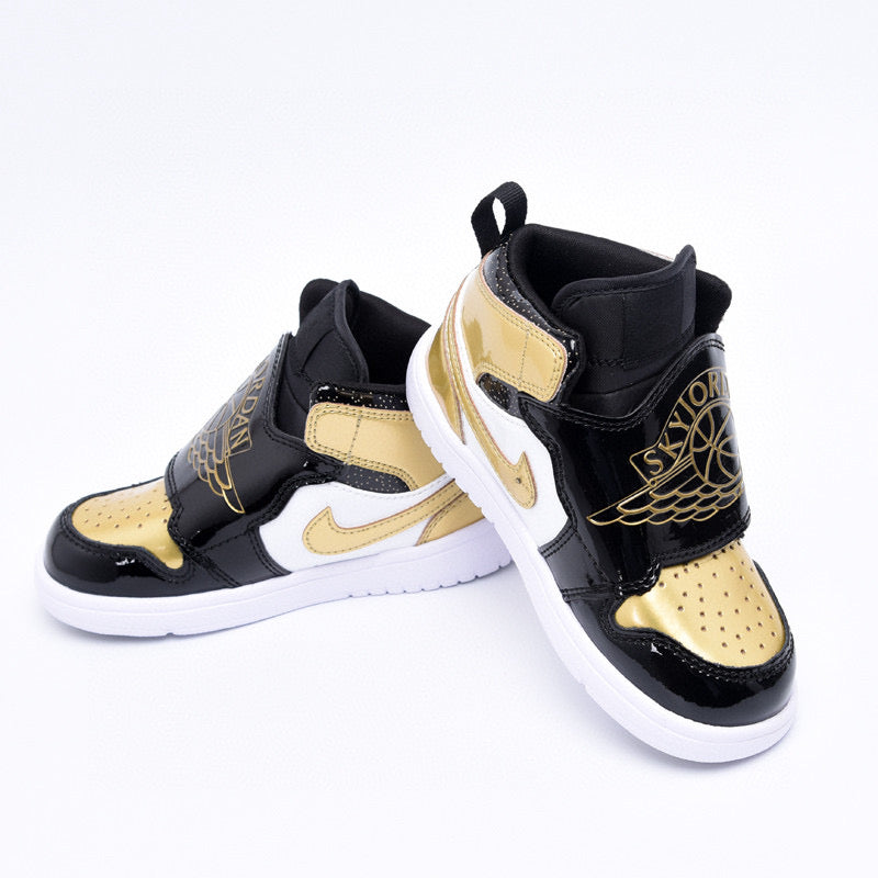 Jordan Wings Kids Shoes" white, black, gold"