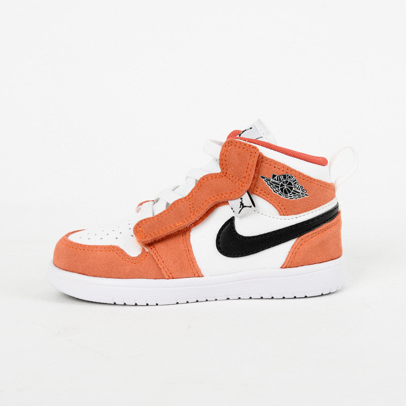 Jordan high top elastic band" orange , white"