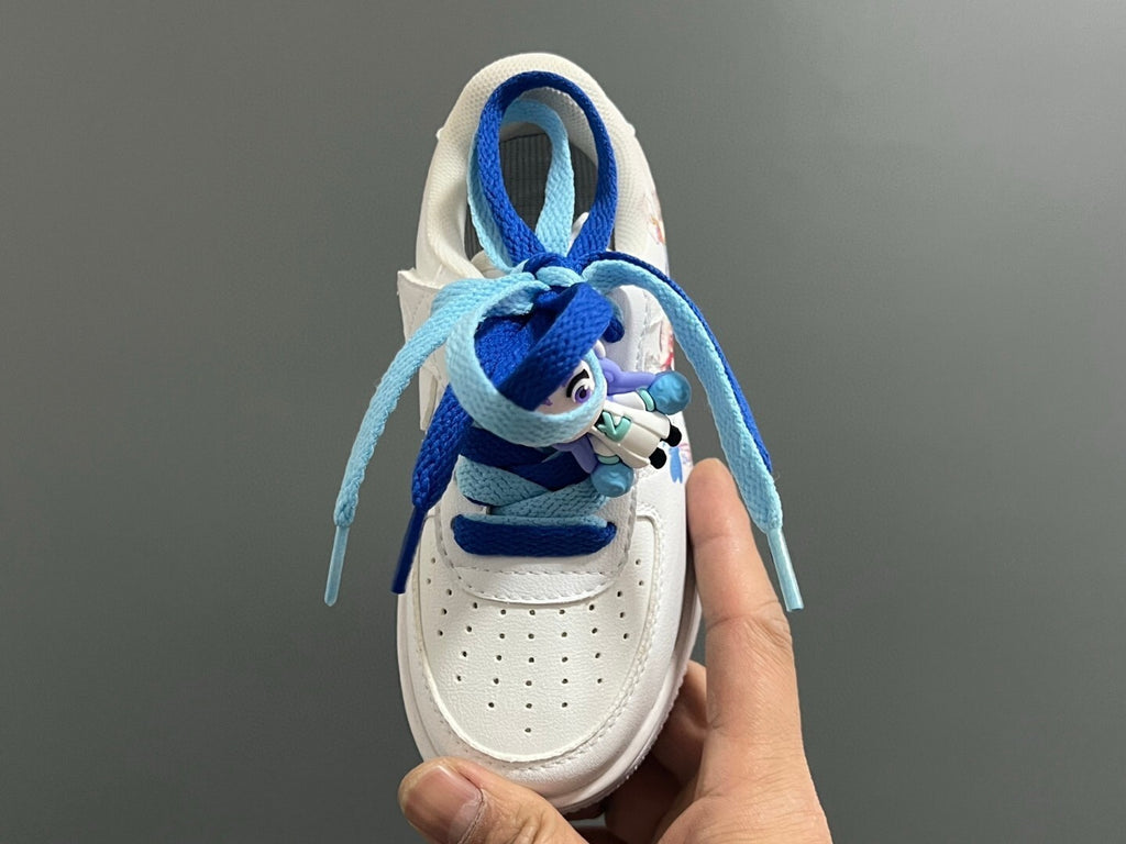 Empty one size pair of shoelaces Velcro cartoon