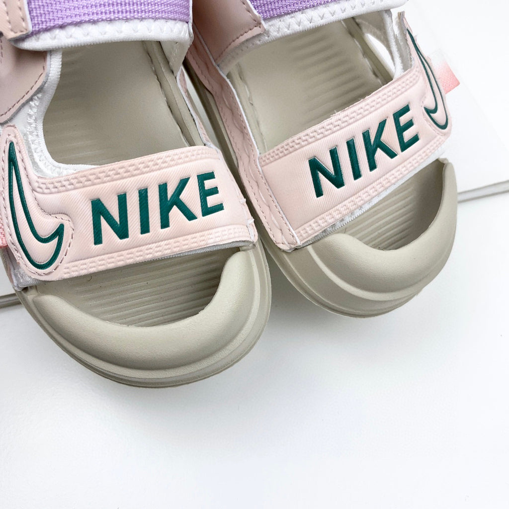 Nike Twist Lock Closed Toe Sandals "light gray, light pink"