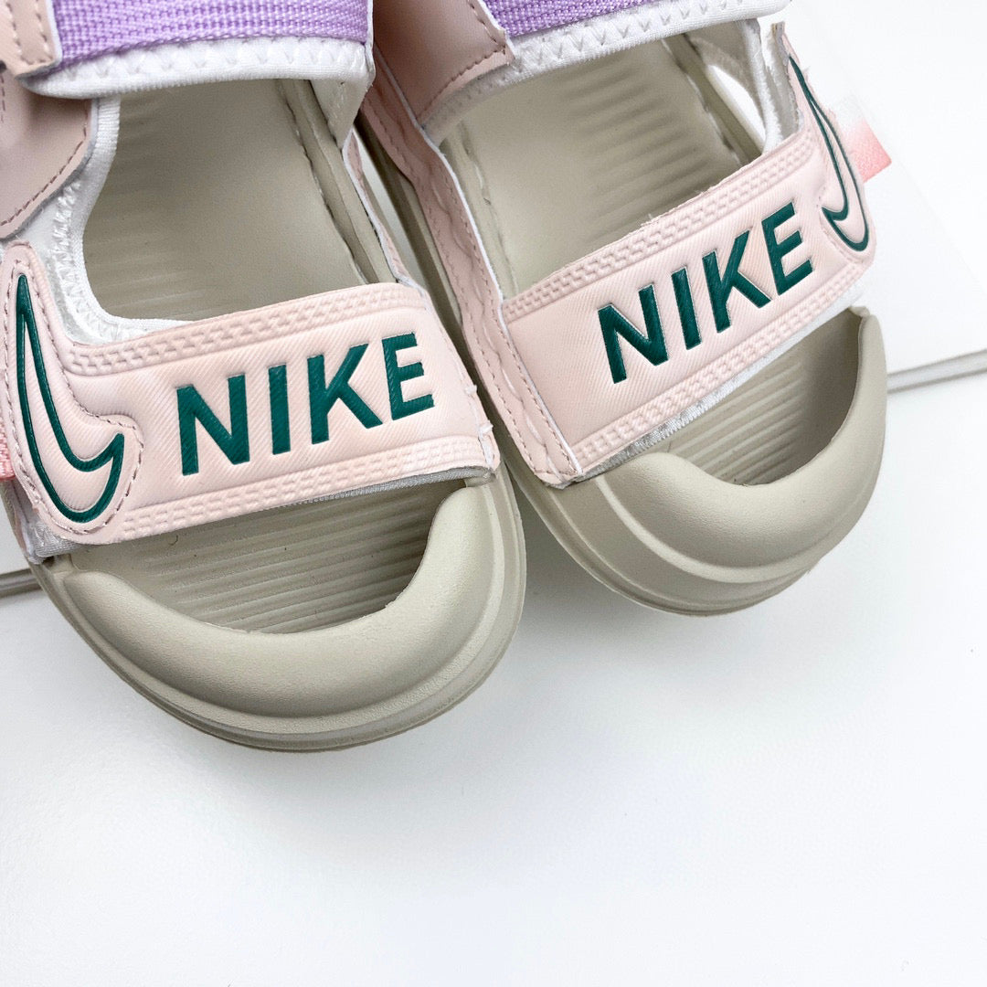 Nike Twist Lock Closed Toe Sandals "light gray, light pink"