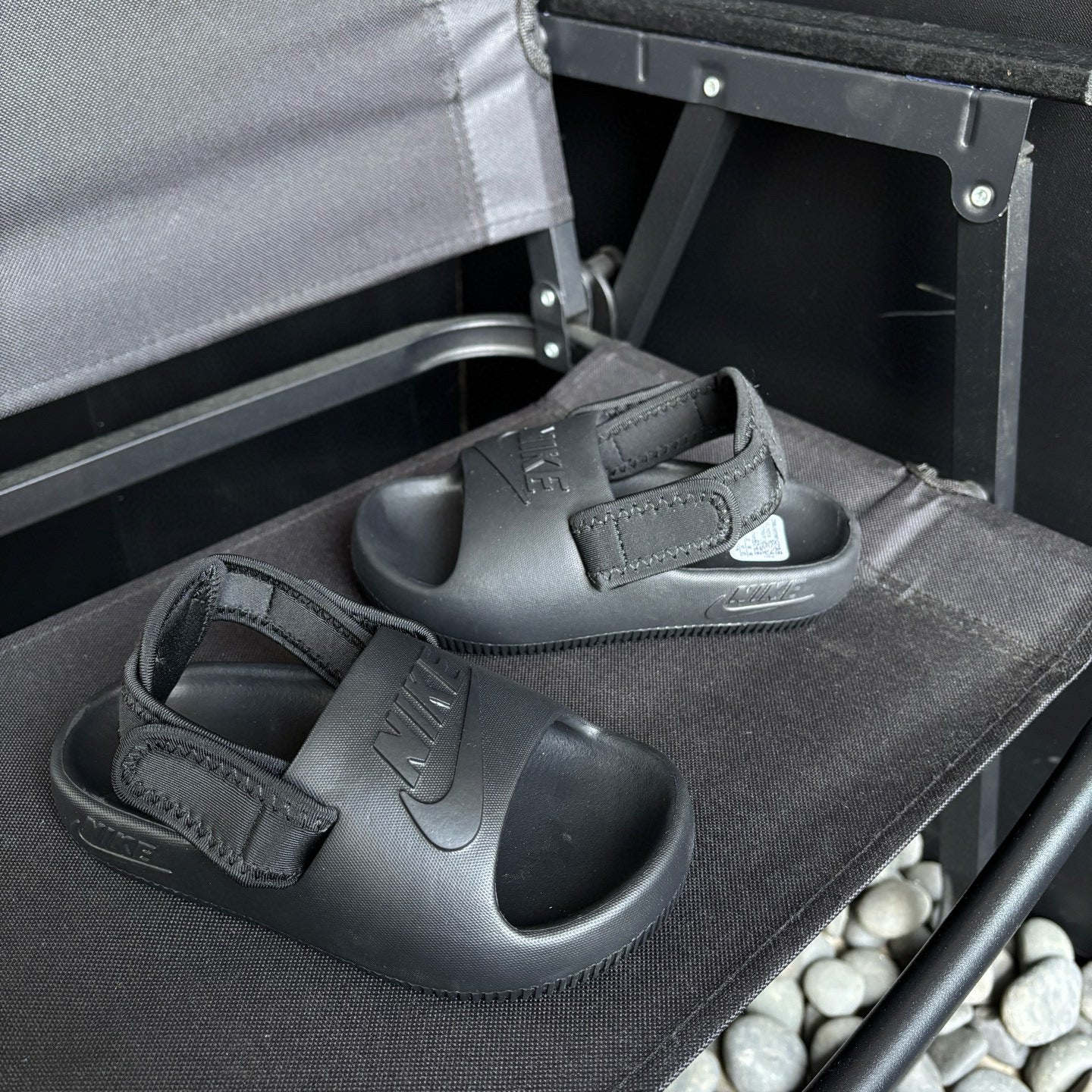 Nike open toe Velcro two-way sandals" black"