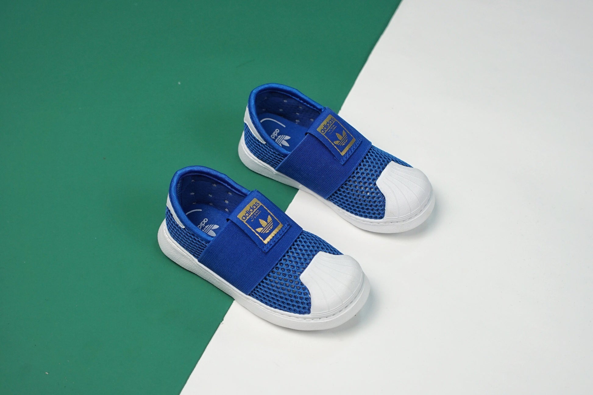 AD one-step soft shell mesh bandage shoes" sky blue"